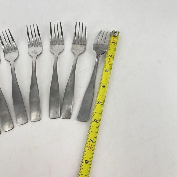 Set of 8 Cambridge Stainless Salad Forks Madison Pattern 6 1/8” Satin Plain - Picture 2 of 4